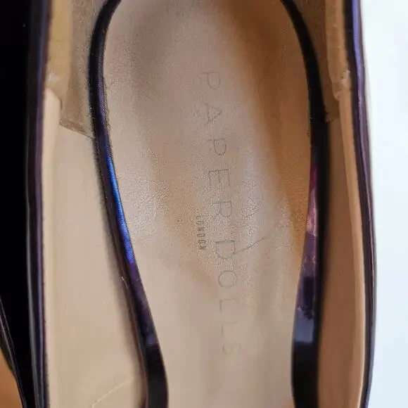 Paper Dolls London Asos Metallic Navy Court Heels Size US 6 EU 37 - Picture 7 of 10